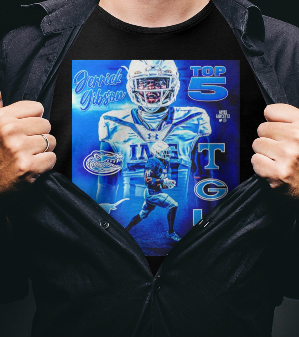 Jerrick Gibson Top 5 Schools With TCU And Florida Gators Football T-Shirt