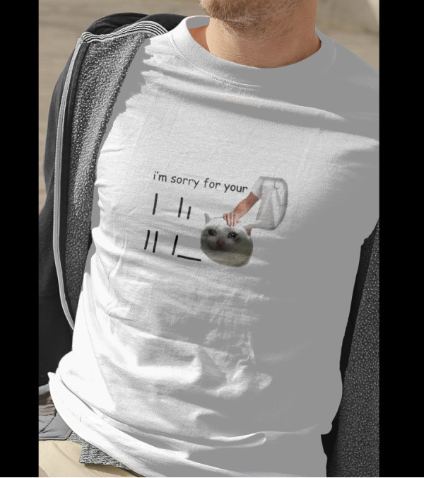 I'm Sorry For Your Loss Meme Crying Cat Being Comforted T-Shirt