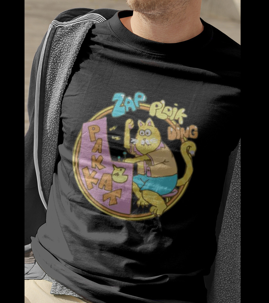 Stranger Things Season 3 Dustin Pakkat Zap Ploik Ding Retro Cartoon Cat T-Shirt