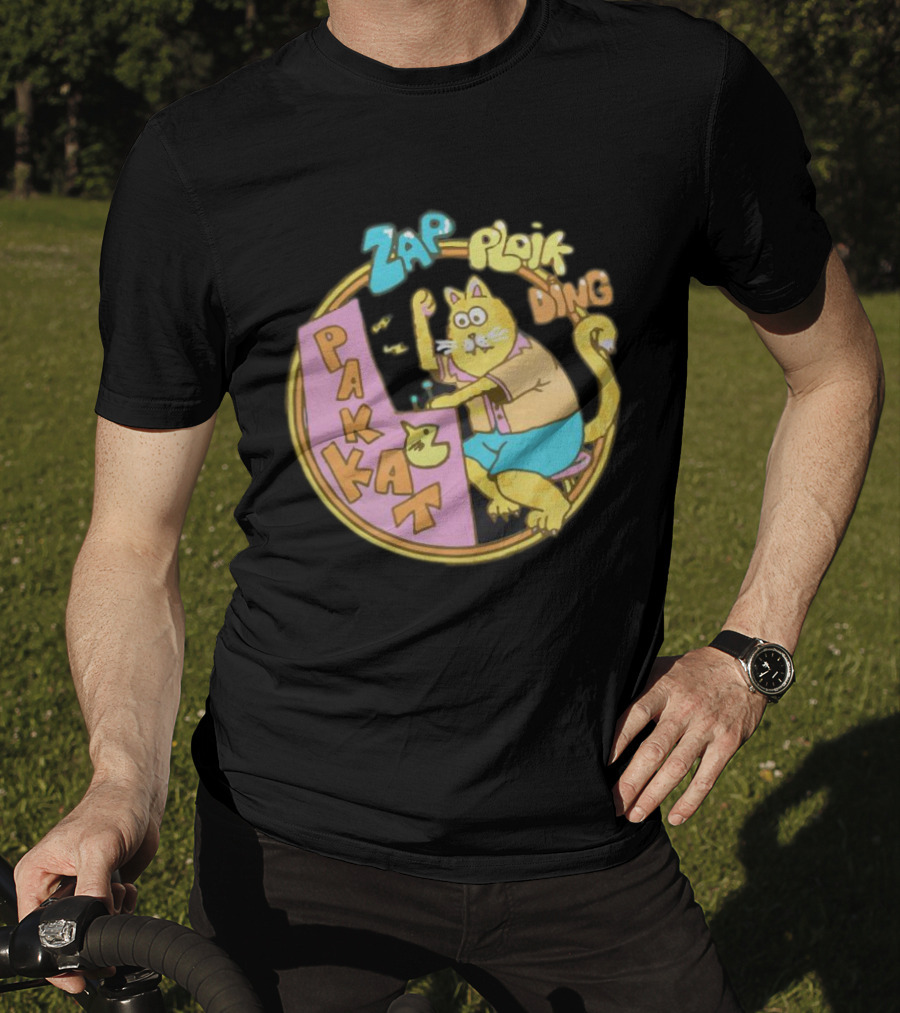 Stranger Things Season 3 Dustin Pakkat Zap Ploik Ding Retro Cartoon Cat T-Shirt