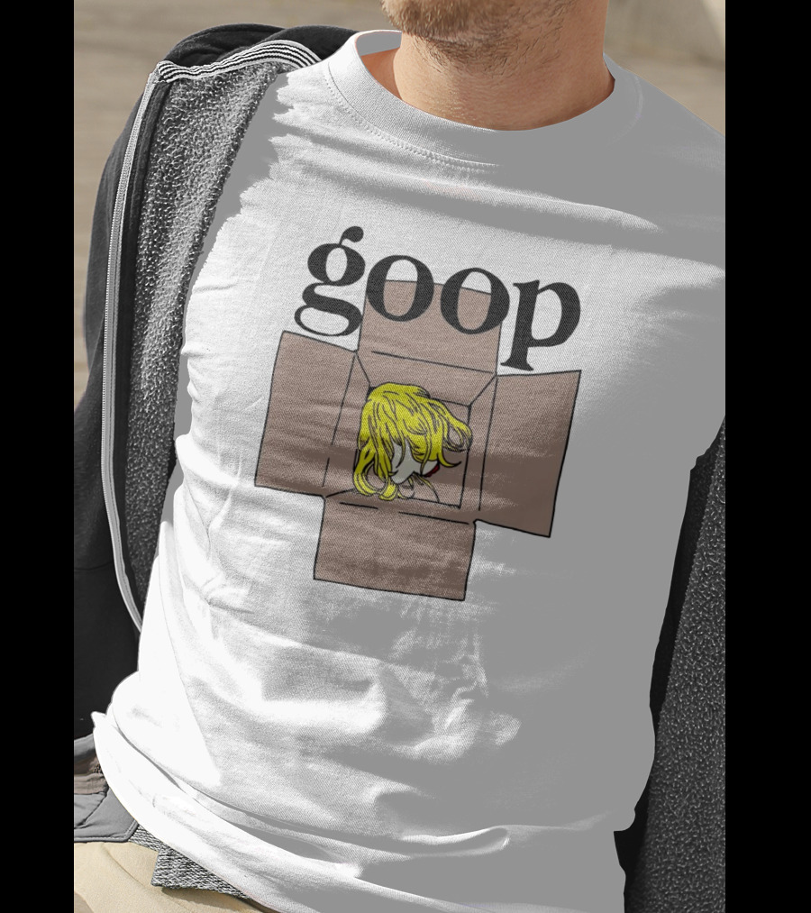 Goop Heads Blonde Wig In Cardboard Box T-Shirt