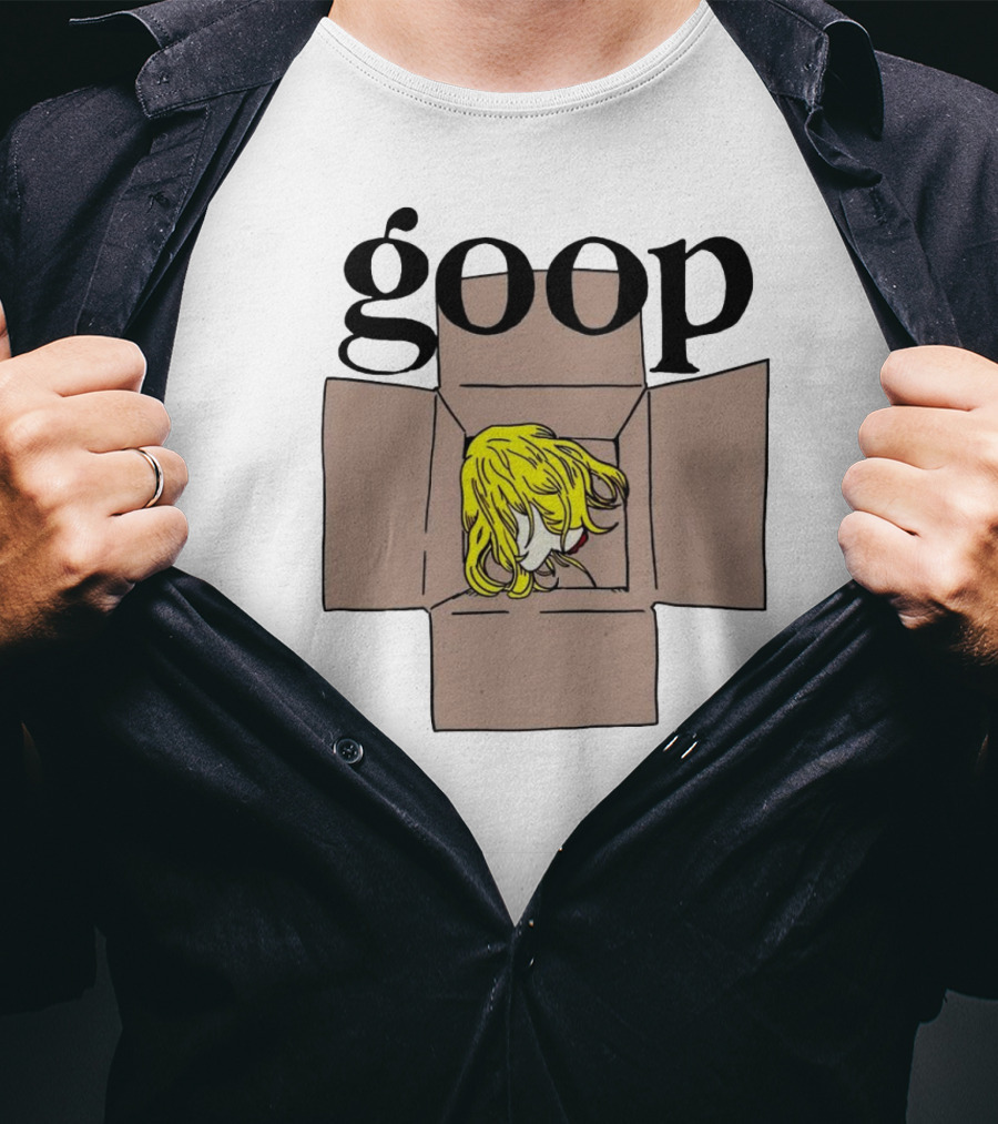 Goop Heads Blonde Wig In Cardboard Box T-Shirt