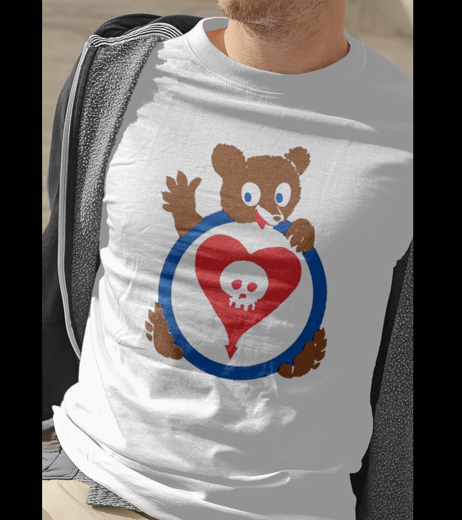 Bear Hug Heart Skull Circle T-Shirt