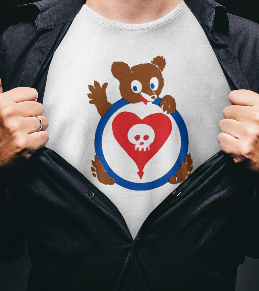 Bear Hug Heart Skull Circle T-Shirt
