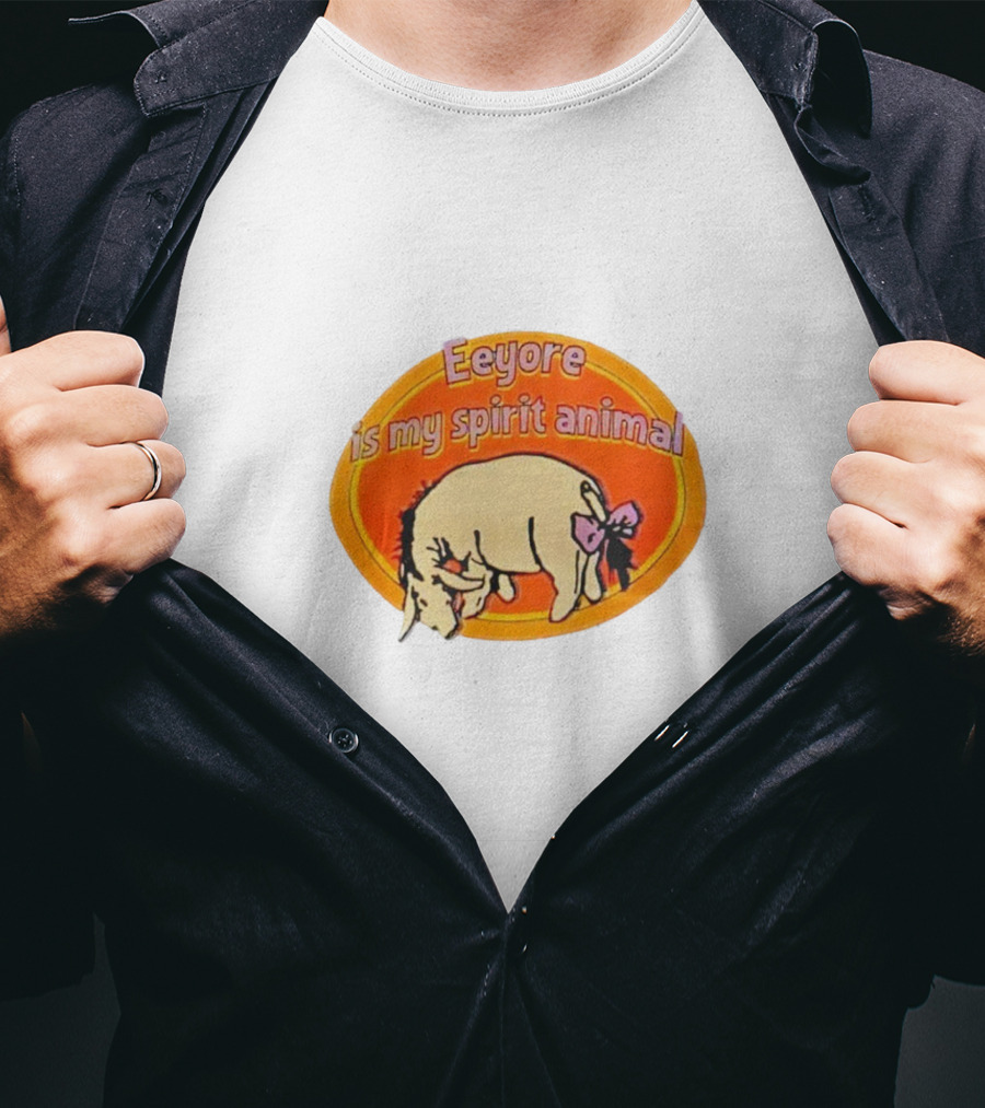 Eeyore Is My Spirit Animal With Bow And Saddened Expression T-Shirt