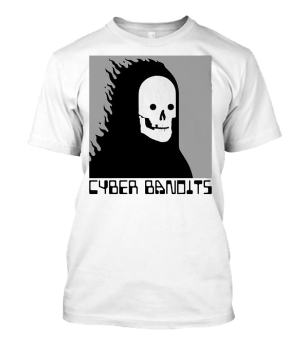 Flaming Reaper Cyber Bandits Skull T-Shirt