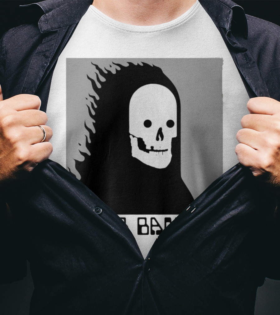 Flaming Reaper Cyber Bandits Skull T-Shirt