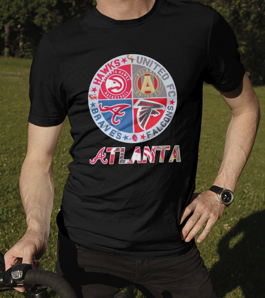 Atlanta Hawks United FC Falcons Braves Logo Mashup T-Shirt