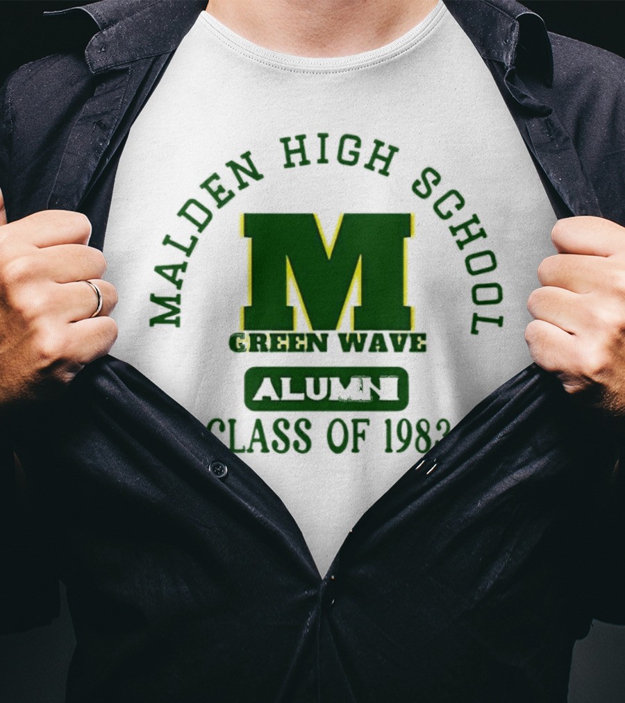 Malden High School Green Wave Alumni M Class Of 1983 T-Shirt