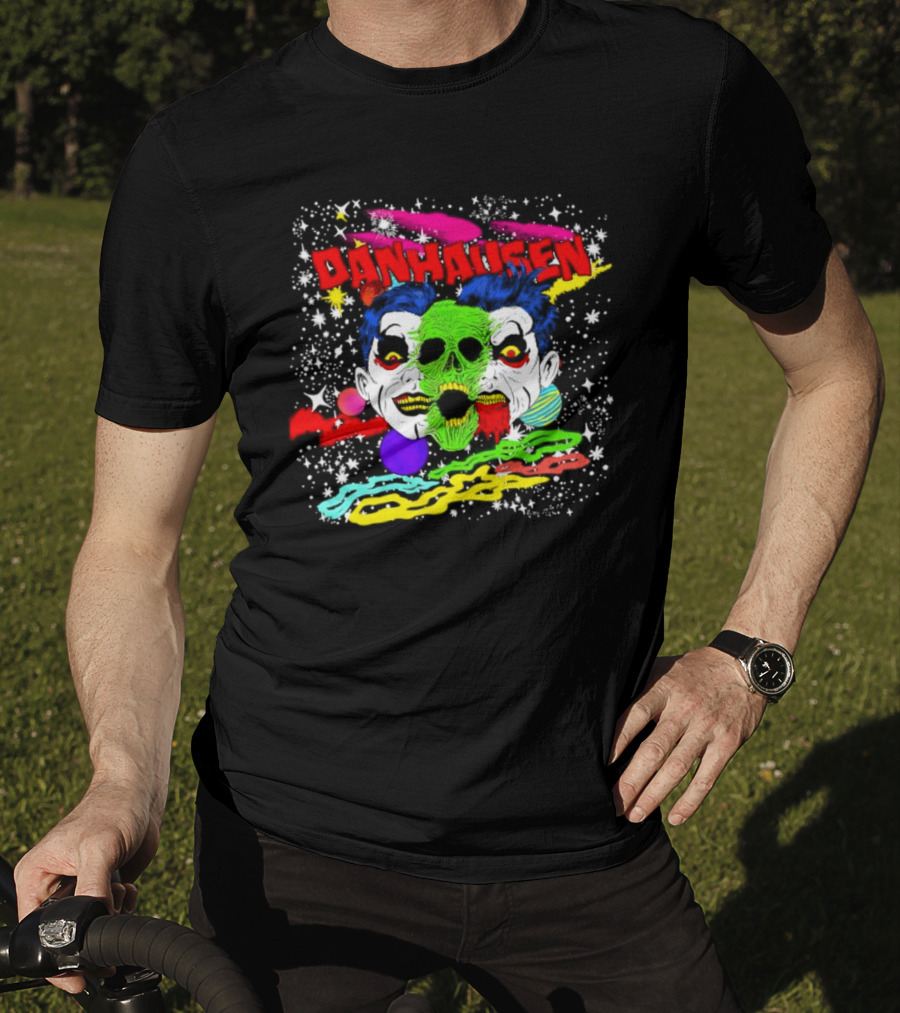 Danhausen Cosmic Skull Faces Colorful Space T-Shirt