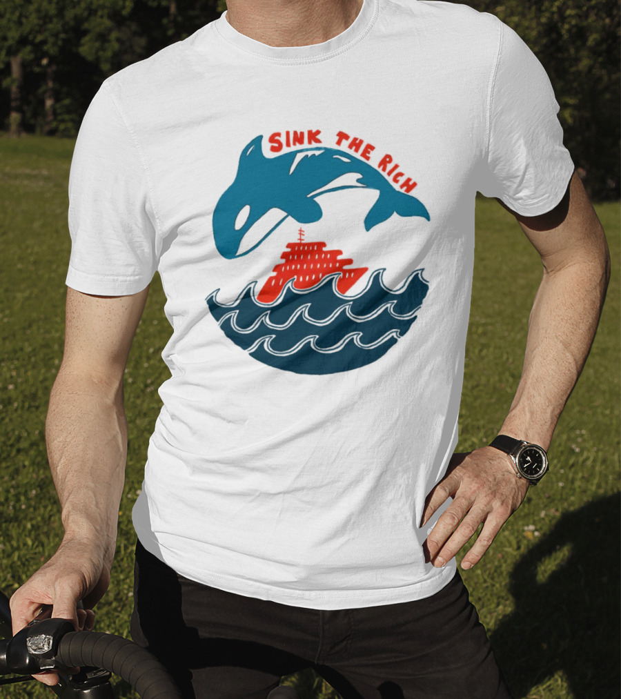 SINK THE RICH Orca And Yacht Sea Scene T-Shirt