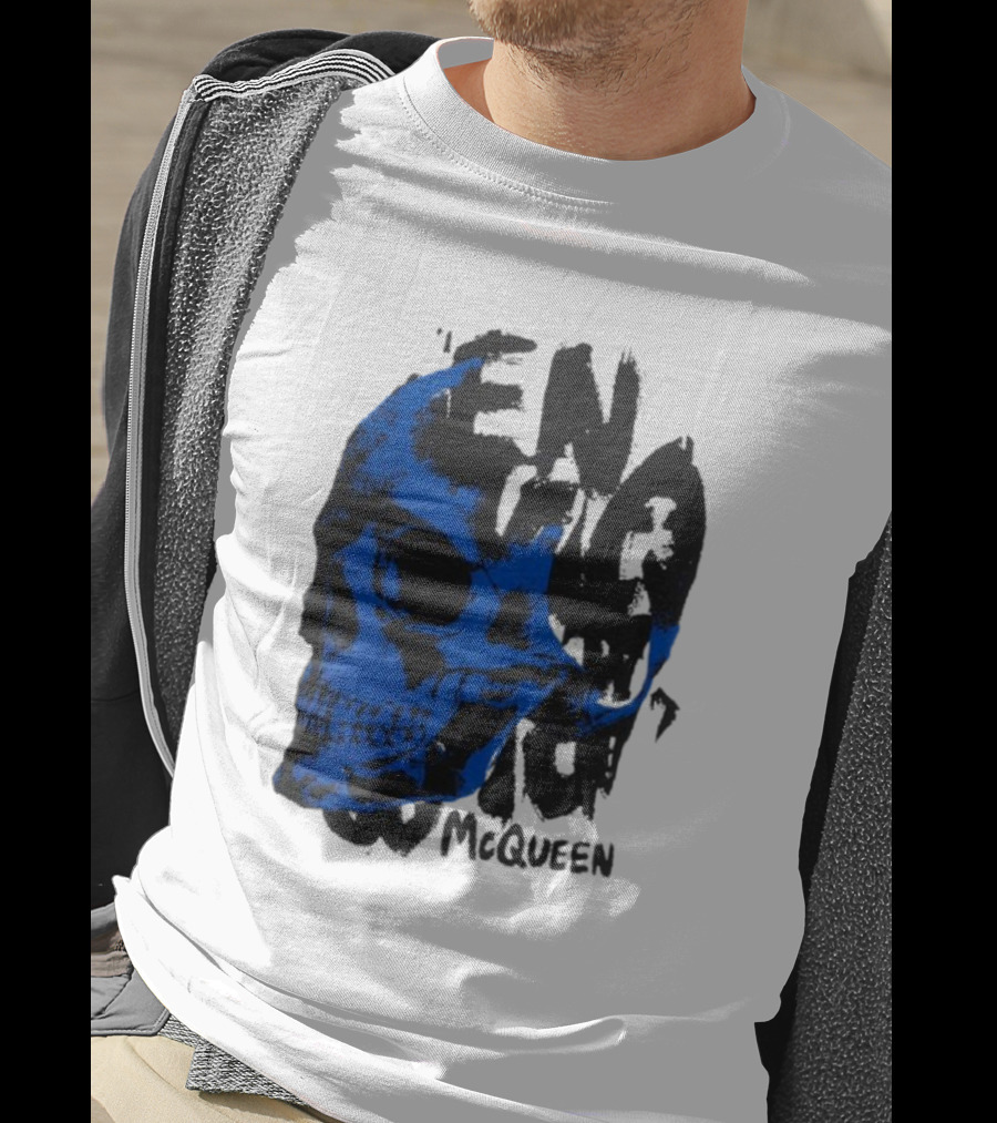 Alexander McQueen Blue Skull T-Shirt