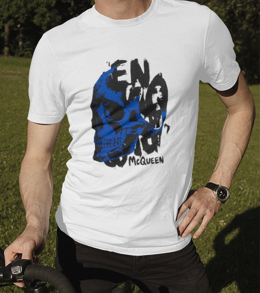 Alexander McQueen Blue Skull T-Shirt