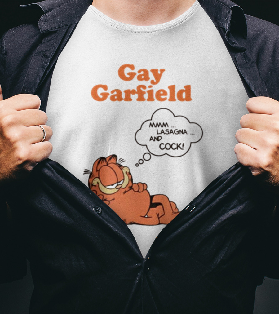 Gay Garfield Lasagna Meme T-Shirt