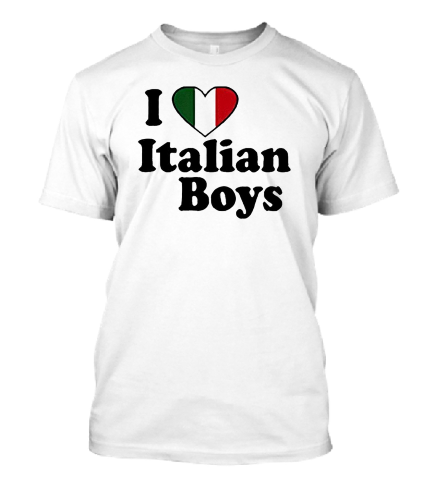 I Heart Italian Boys With Tricolor Flag Heart T-Shirt