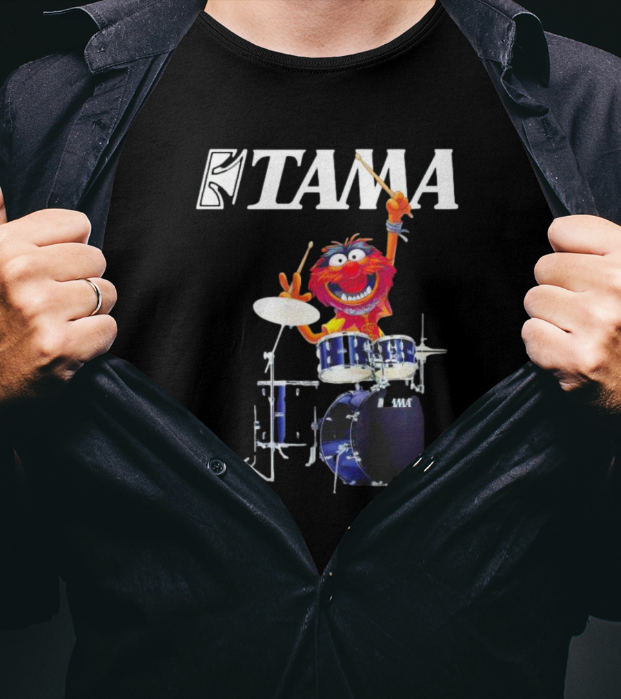 Tama Drums The Muppet Show Animal Playing Drum Set T-Shirt
