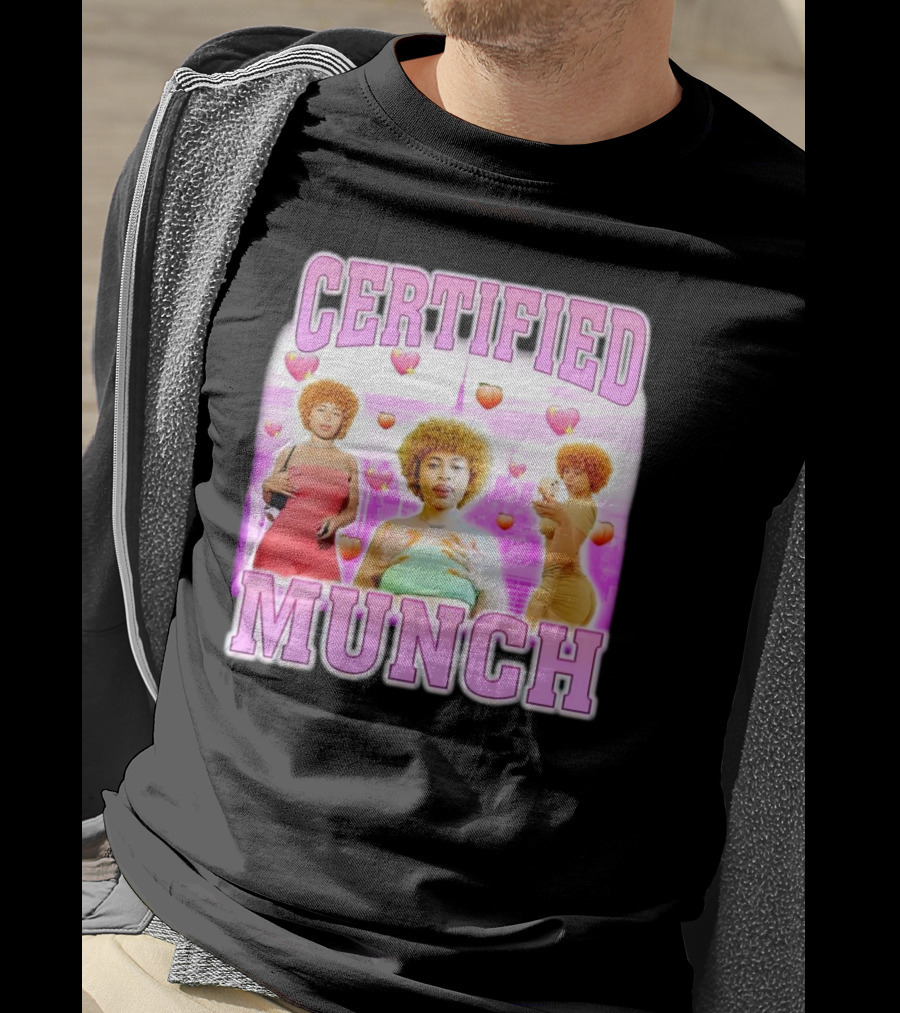 Certified Munch Pink Heart Bootleg Aesthetic Trio T-Shirt