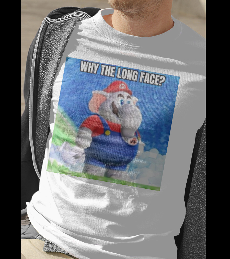 Mario Elephant Why The Long Face? T-Shirt