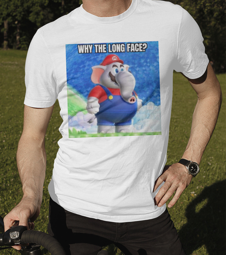 Mario Elephant Why The Long Face? T-Shirt