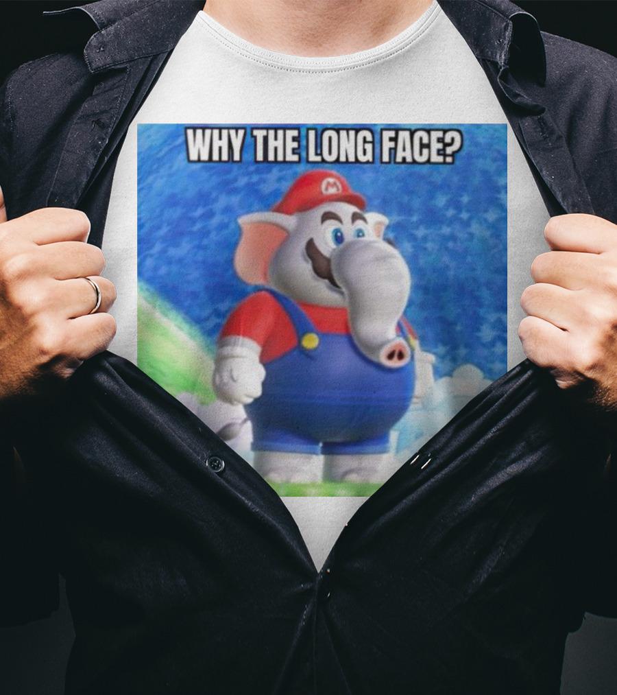 Mario Elephant Why The Long Face? T-Shirt