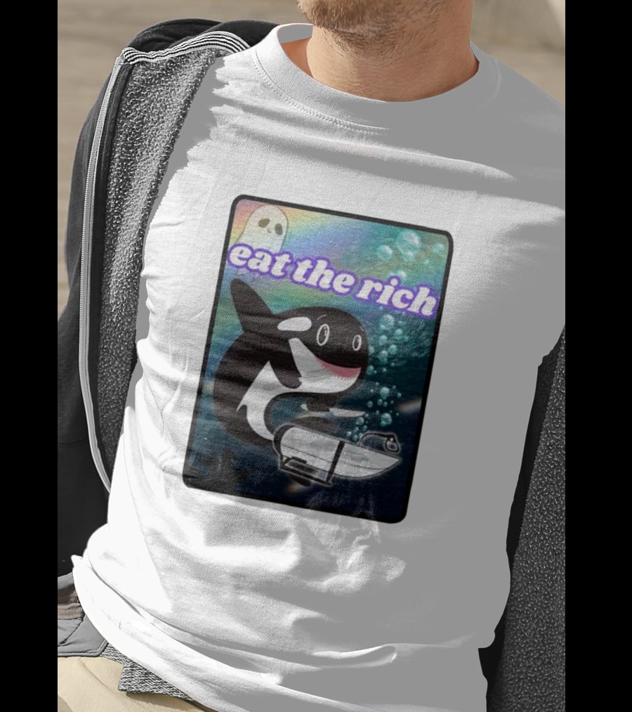 Orca Eat The Rich Oceangate Submarine Ghost Bubbles T-Shirt