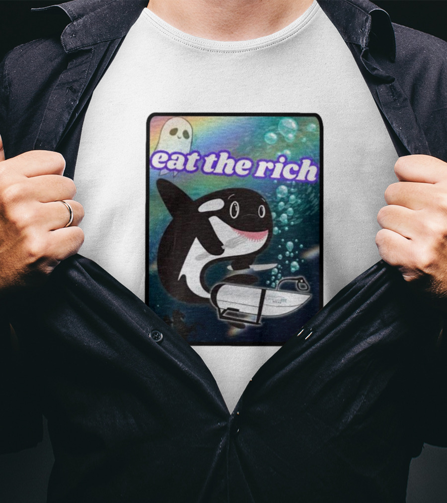 Orca Eat The Rich Oceangate Submarine Ghost Bubbles T-Shirt