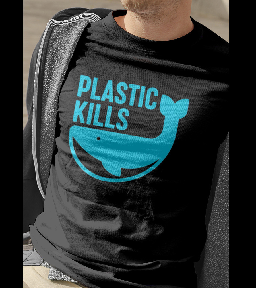 Plastic Kills Whale Conservation Message T-Shirt