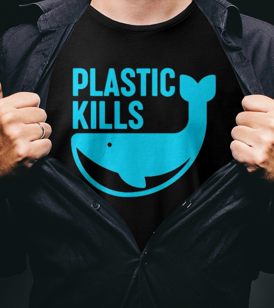 Plastic Kills Whale Conservation Message T-Shirt