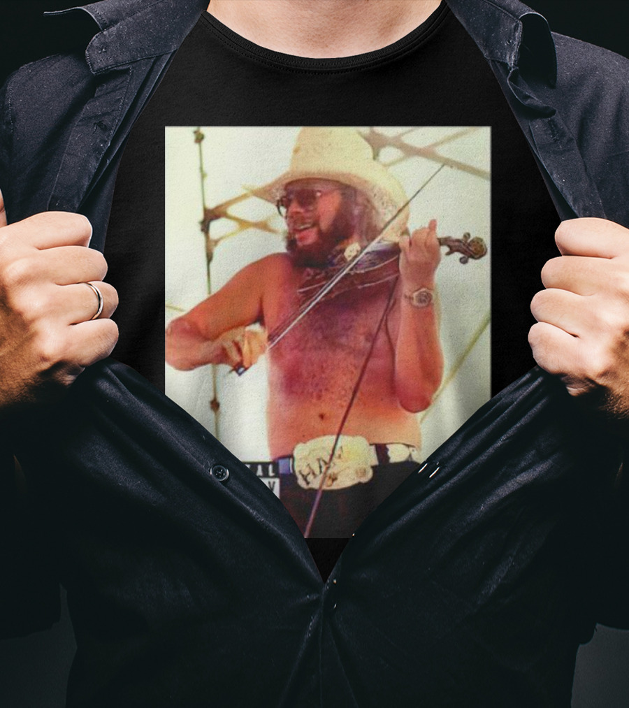 Parental Advisory Explicit Content Party Boy Hank Cowboy Violinist T-Shirt
