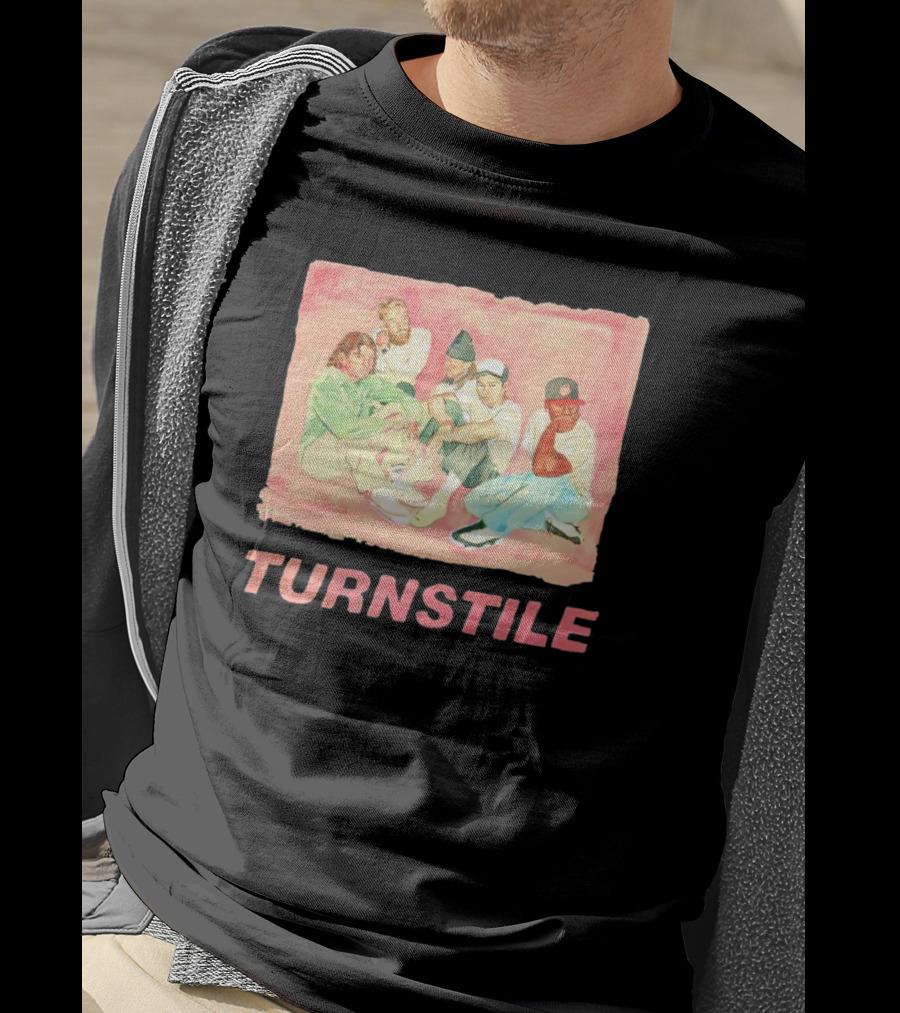 Turnstile Band Illustration Pink Pastel Aesthetic T-Shirt