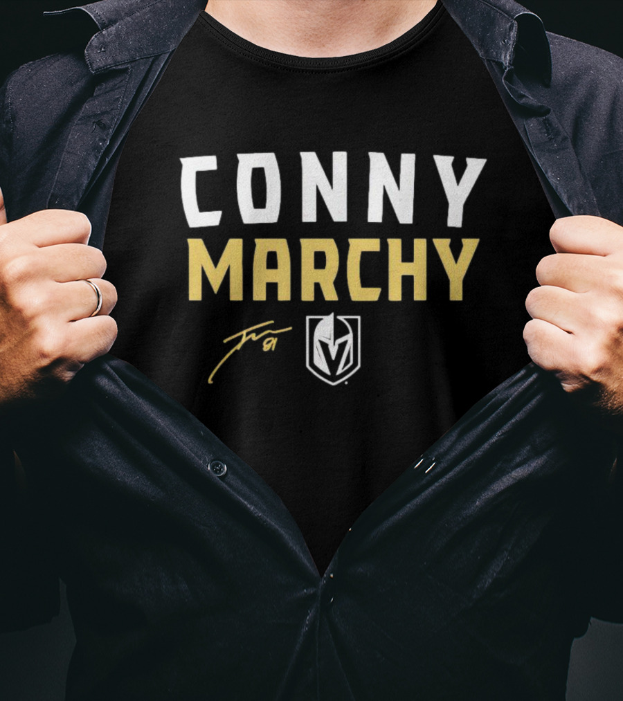 CONNY MARCHY Vegas Golden Knights 91 Signature T-Shirt
