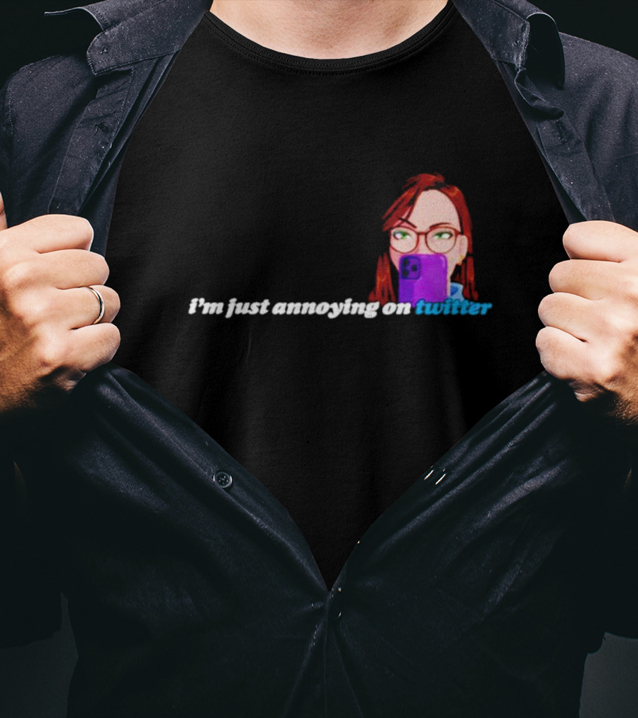 I’m Just Annoying On Twitter Redhead Glasses Smartphone T-Shirt