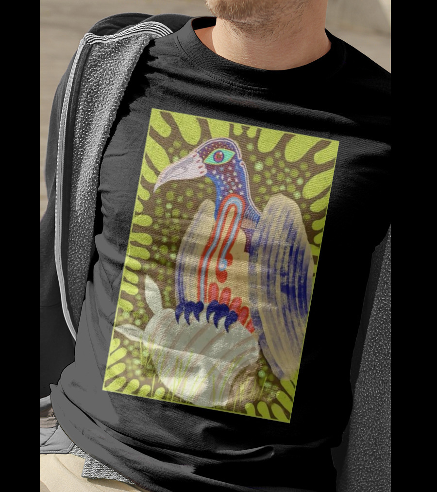 Bird Friends To The End Vivid Psychedelic Feathered Symbols T-Shirt