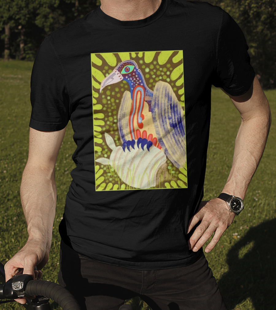 Bird Friends To The End Vivid Psychedelic Feathered Symbols T-Shirt