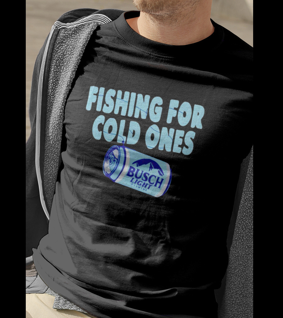 Fishing For Cold Ones Busch Light Fishing Can Mountains T-Shirt