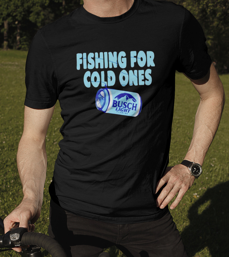 Fishing For Cold Ones Busch Light Fishing Can Mountains T-Shirt