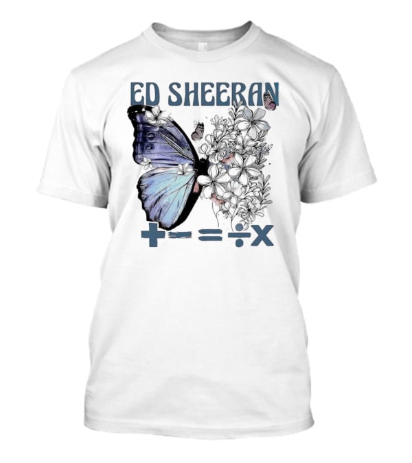 Ed Sheeran Butterfly Flowers Math Symbols Equals Tour T-Shirt