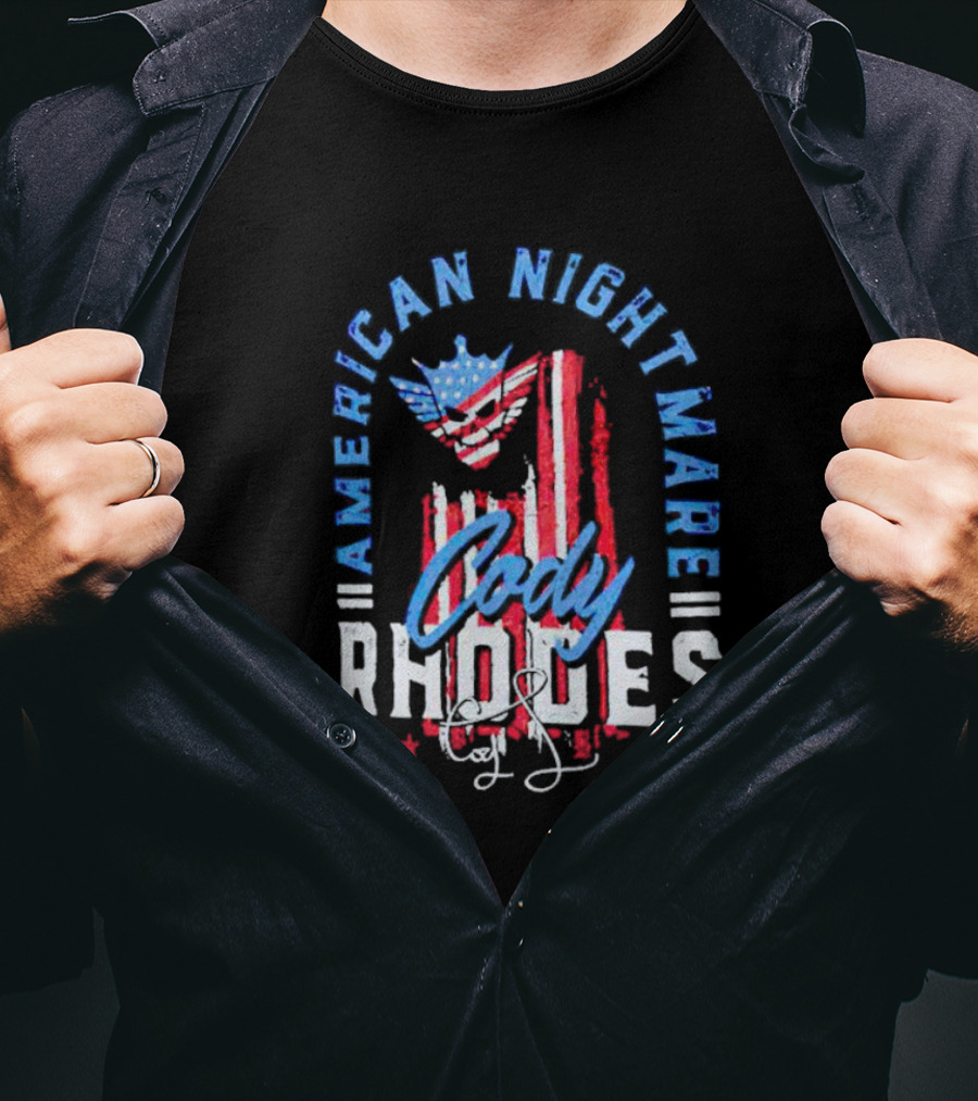 Cody Rhodes American Nightmare USA Flag Signature T-Shirt