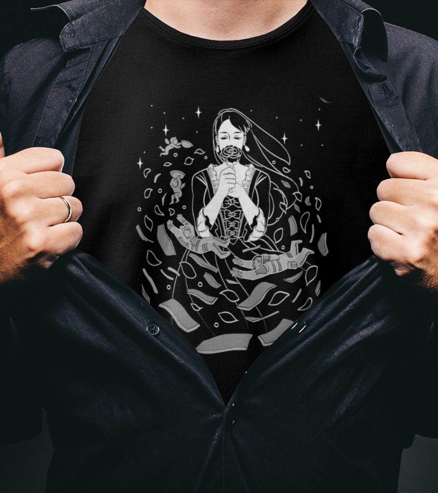 Eva Friedel Memories Magnetic Rose Kiss From A Rose Blossoming In Space T-Shirt