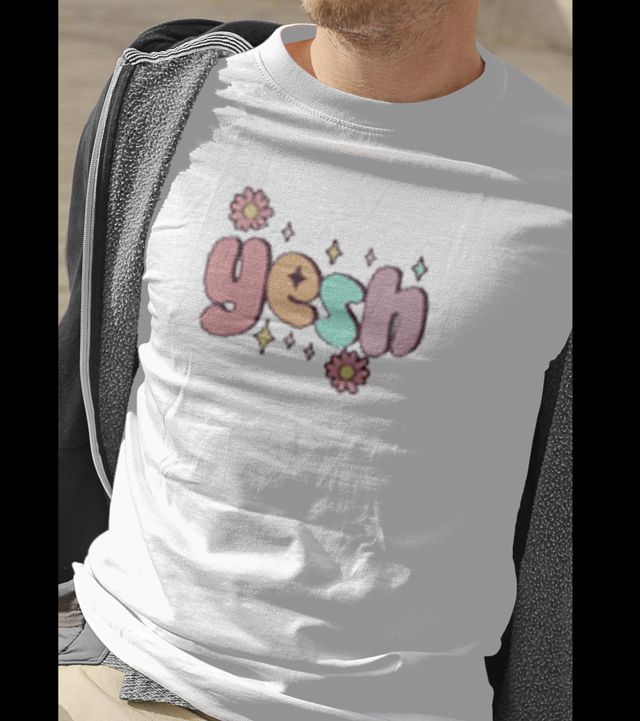 Lauren Derouen Yesh Colorful Floral Pastel Text With Flowers And Diamonds T-Shirt