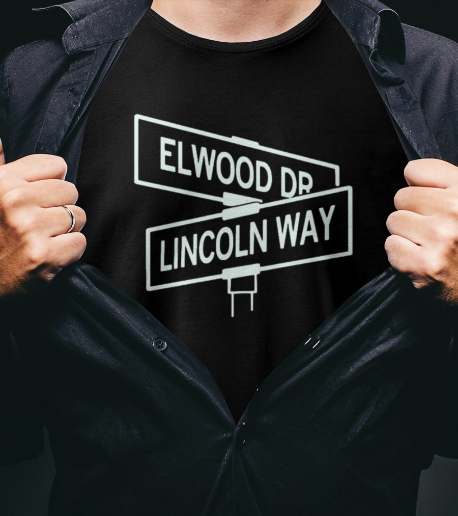 Ames Elwood Dr Lincoln Way Street Signs T-Shirt