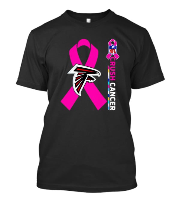 Atlanta Falcons NFL Pink Ribbon Crush Cancer Awareness T-Shirt