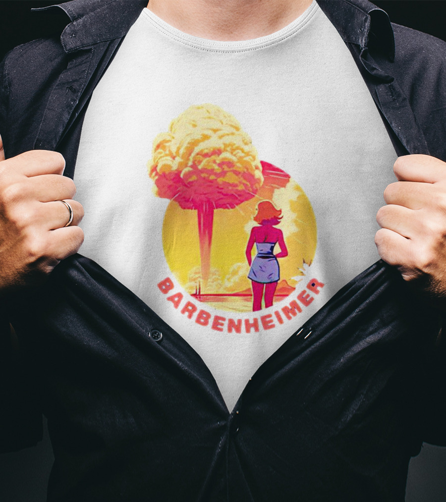 Barbie Oppenheimer Barbenheimer Sunset Silhouette Explosion T-Shirt