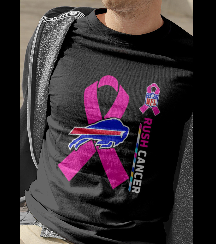 Buffalo Bills NFL Rush Cancer Pink Ribbon T-Shirt