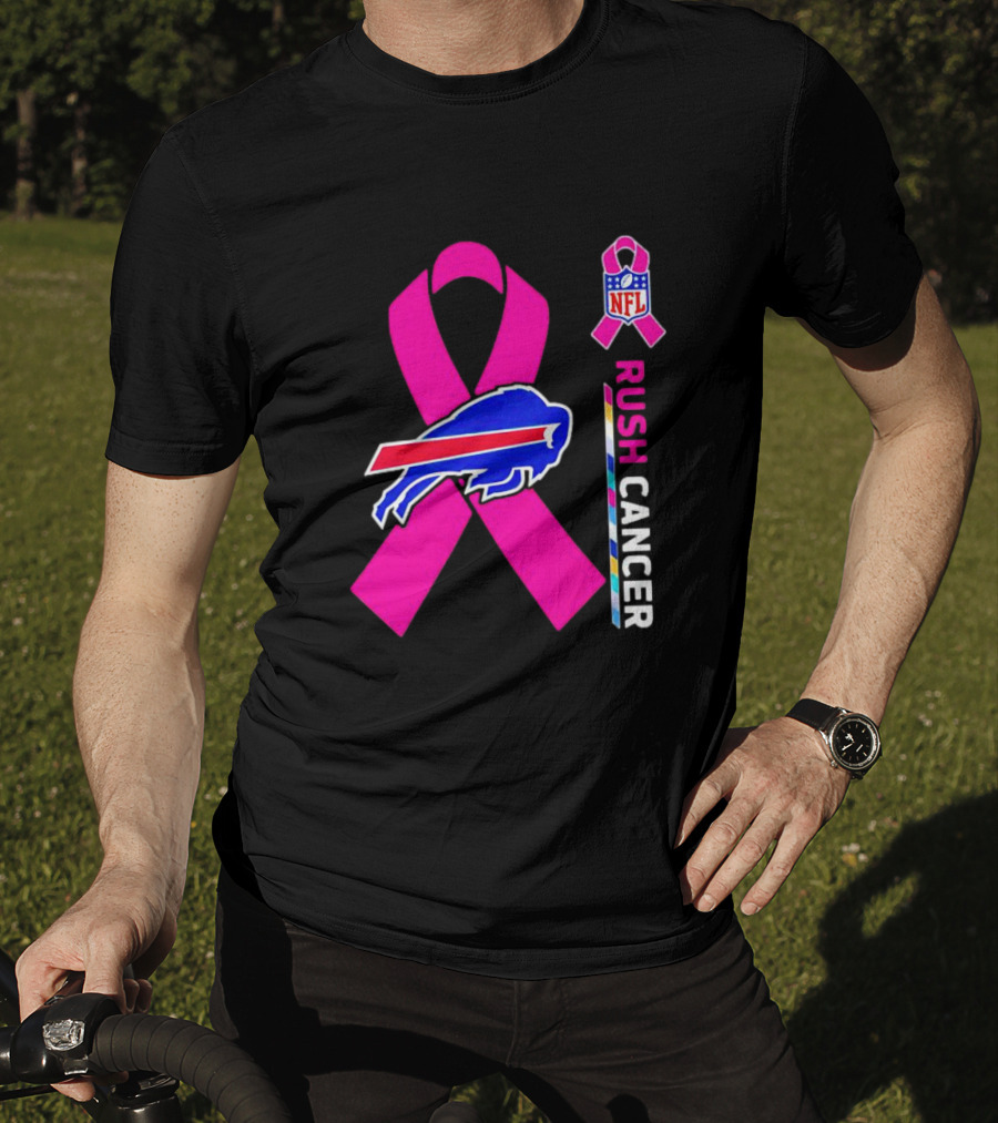 Buffalo Bills NFL Rush Cancer Pink Ribbon T-Shirt