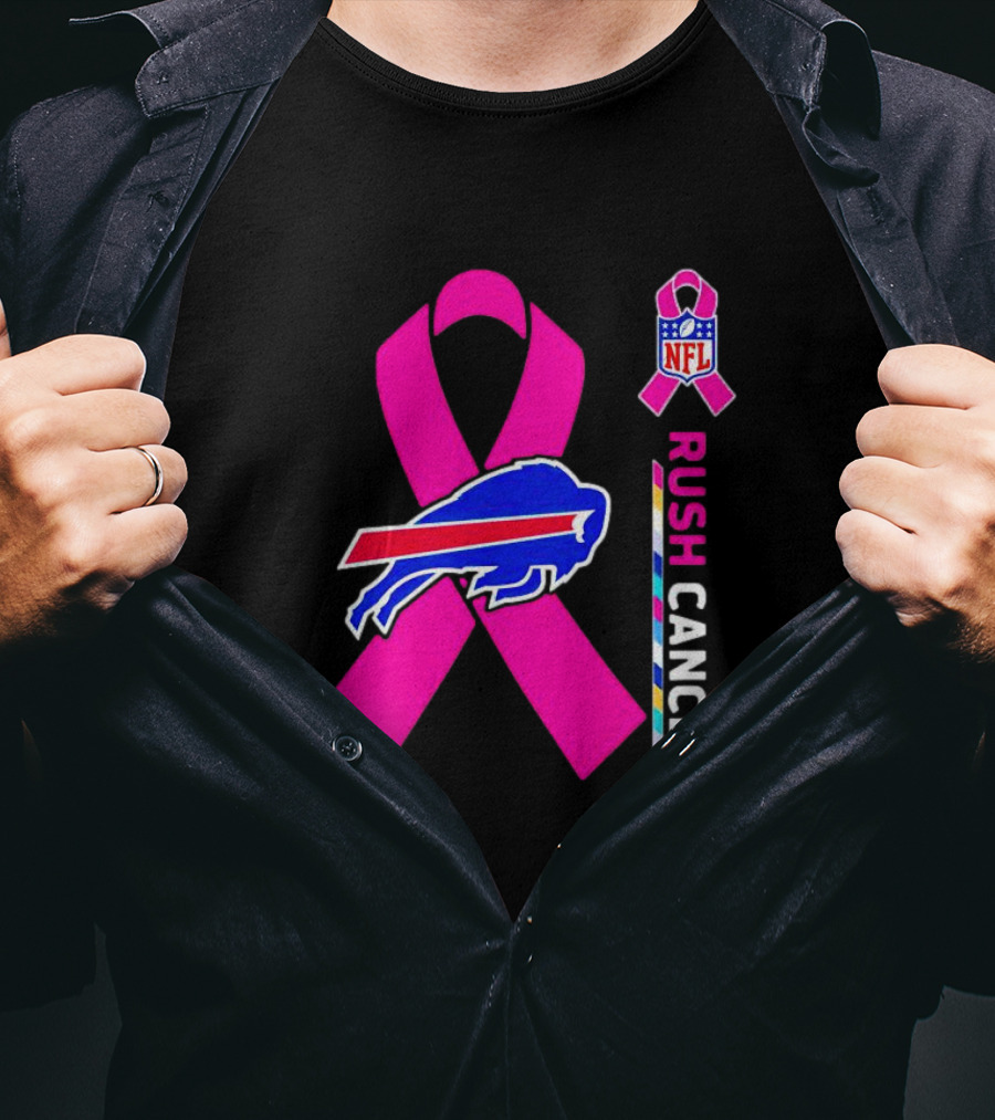 Buffalo Bills NFL Rush Cancer Pink Ribbon T-Shirt