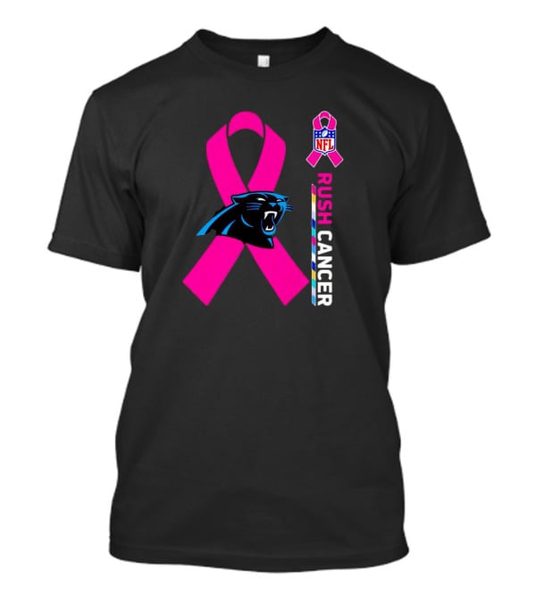 Carolina Panthers NFL Pink Ribbon Rush Cancer Awareness T-Shirt
