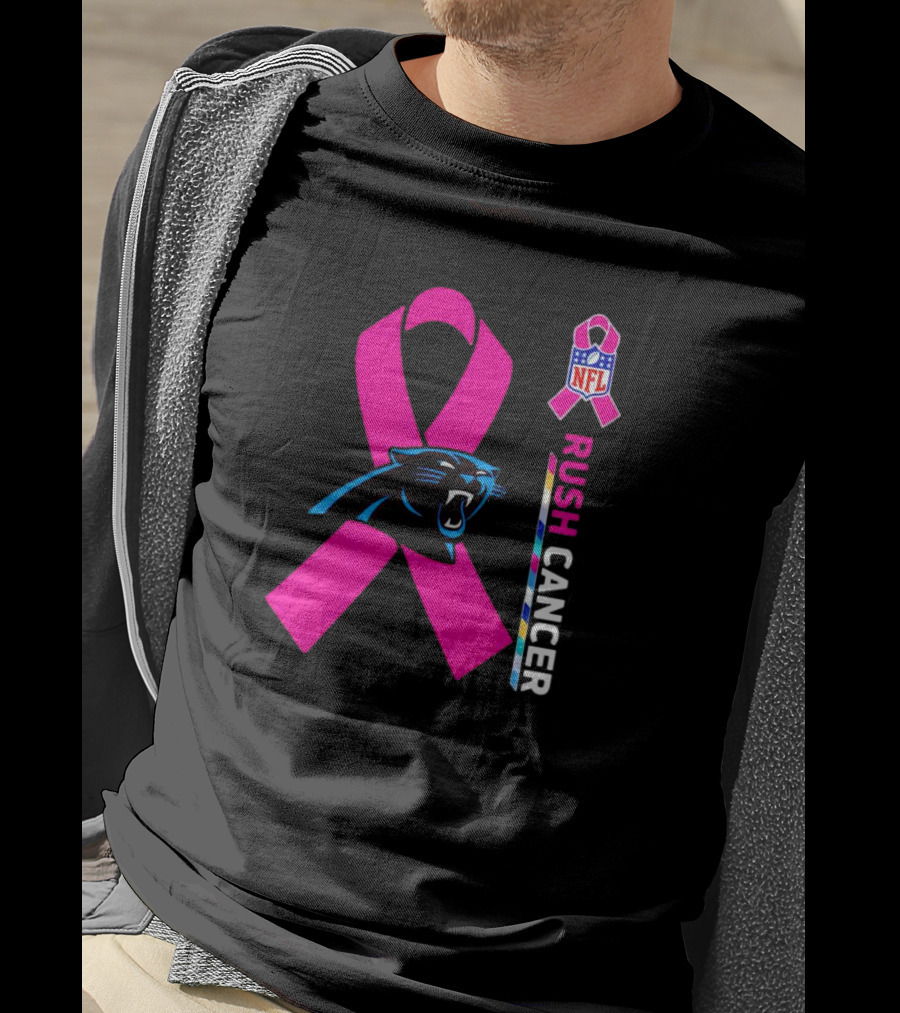 Carolina Panthers NFL Pink Ribbon Rush Cancer Awareness T-Shirt