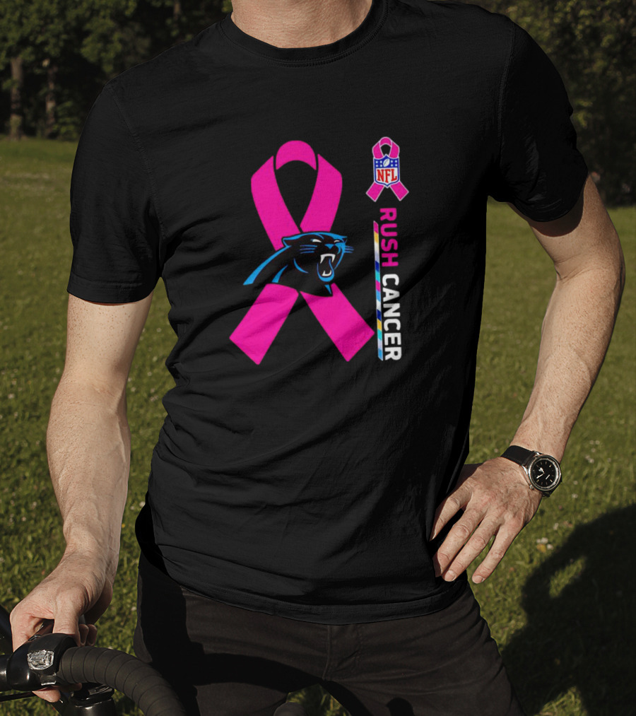 Carolina Panthers NFL Pink Ribbon Rush Cancer Awareness T-Shirt