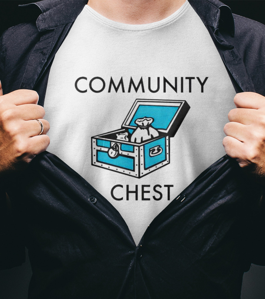 Community Chest Monopoly Icon Blue Treasure Box T-Shirt